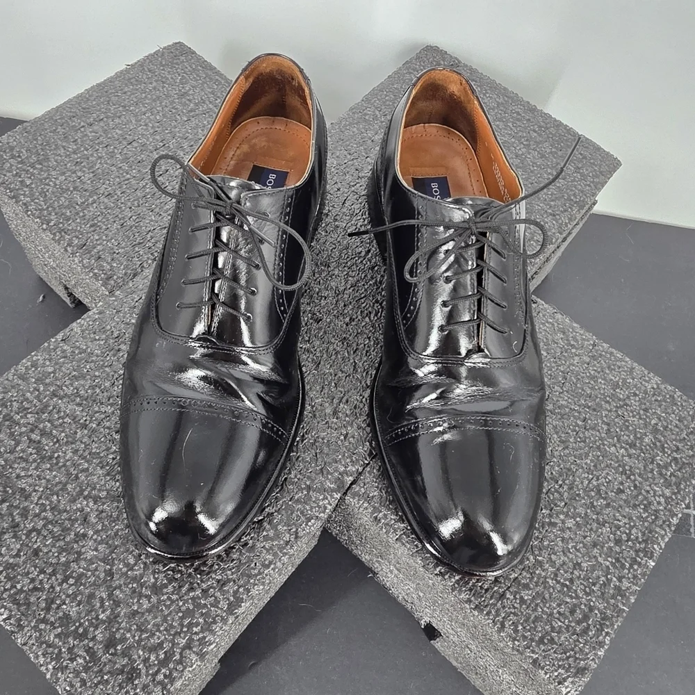 Bostonian Classics Men's Black Leather Cap Toe Oxford Dress Shoes Size 9 M First